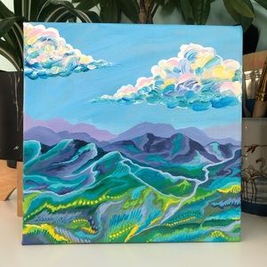 Colorful Mountain Painting 🏔 Original Artwork 🖼